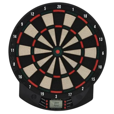 Elektronisk Darttavla för 8 Spelare med 6 Pilar, Svart