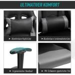 Ergonomisk Kontorsstol Gamingstol Snurrstol Konstläder och Skum Svart 67,5 X 74 X 126-136 Cm