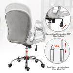 Skrivbordsstol Ergonomisk Kontorsstol med Vadderat Ryggstöd Grå 59,5 X 60,5 X 95-105 Cm