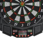 Elektronisk Darttavla Dartskåp Svart ABS och PP för 8 Spelare 216 Spel med Dörr och 4 LED Display 49 X 54,6 X 5,5 Cm