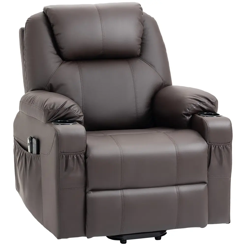 TV-Fåtölj Massagestol Brun av Tyg och Skum 88 x 99 x 106 Cm