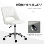 Kompakt Snurrstol i Beige Tyg, Höj- och Sänkbar Skrivbordsstol för Hemmakontor, Modern Design Utan Armstöd, Beige