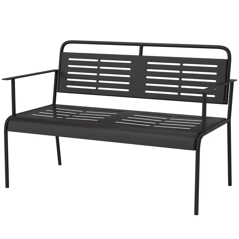 Trädgårdsbänk med Rygg och Armstöd 121x64x84 cm
