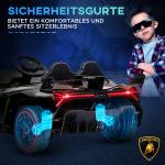 Elbil Barnbil Lamborghini Svart av Plast och Metall för Barn 3-6 År med Fjärrkontroll och Bluetooth Musikfunktion max 30 kg