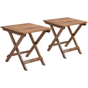 Trädgårdsbord 2-pack Hopfällbara Bord i Akaciaträ för Balkong Hållbar och Stabil Teakträ 45 x 45 x 45 cm