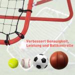 Fotbollsrebounder Rebounder Målnät Justerbar Vinkel för Träning och Spel Röd Svart 96 X 80 X 96 Cm