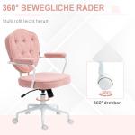 Kontorsstol Skrivbordsstol Rosa av Teddyfleece och Metall för Hemmakontor Ergonomisk med Vippfunktion