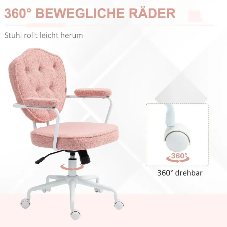 Kontorsstol Rosa av Teddyfleece och Metall