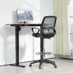 Ergonomisk Kontorsstol med Armstöd, Justerbart Fotstöd och Mesh-överdrag, Grå