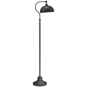Golvlampa Båglampa Svart av Metall och Tyg för Vardagsrum Retrodesign med Justerbar Skärm E27 152 cm