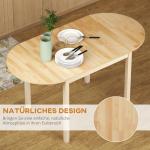 Fällbart Matbord i Trä, Drop Leaf Design, för 6 Personer, Naturträ, 140 x 70 x 75 cm