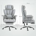 Kontorsstol Skrivbordsstol Ergonomisk Snurrstol med Fotstöd Ljusgrå av Tyg och Metall för Kontor och Arbetsrum Justerbar Stol 120 kg