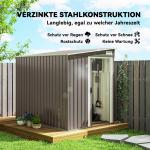 Redskapsbod i Metall med Pulpet-tak och Fundament för Trädgårdsförvaring Hållbar och Stabil Ljusgrå Stål 2,81 m² 154 x 206,5 x 181 cm