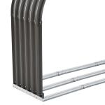Vedställ Vedförvaring Vedhylla 0,85 M³ Stål Väderbeständig för Utomhusbruk Grå 208 X 46 X 112 Cm