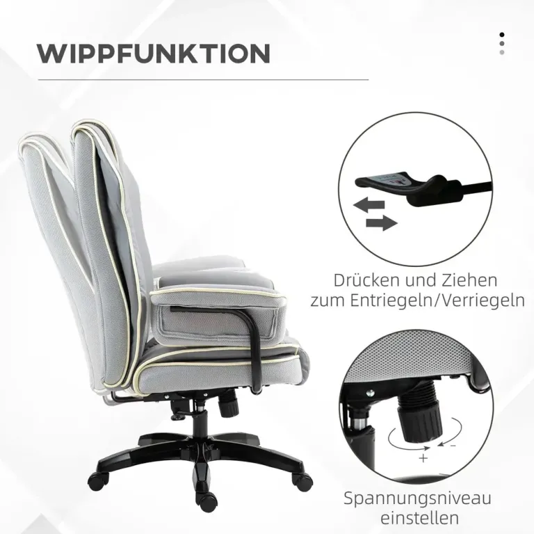 Ergonomisk Kontorsstol Chefsstol Höj- & Sänkbar 194-249 cm