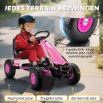 Trampbil Go-kart Rosa Metall och Plast för Barn 3-8 År Trampfordon med Justerbar Sits och Handbroms Säker och Rolig Lek