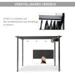 Pergola med Skjutbart Tak, Modern Trädgårdspaviljong i Aluminium, Justerbart Solskydd för Uteplatsen, Kolgrå, 3 x 3 m