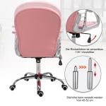 Kontorsstol Chefsstol Ergonomiskt Vadderat Ryggstöd PU Rosa 59,5 X 60,5 X 95-105 Cm