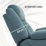 Seniorfåtölj med Uppstigningshjälp och Fjärrkontroll för Maximal Komfort Ergonomisk och Bekväm Blå Tyg med Sidoficka