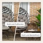 Hopfällbara Trädgårdsstolar 2-Pack, Bekväma Solstolar med Sidobord, Justerbar Ryggstöd för Avkoppling, Sand, 118 x 75 x 142 cm