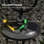 Trädgårdslykta Gatulykta Svart av Plast för Trädgård Solar LED Lampa med Ljussensor Kallt Vitt Ljus 122 cm