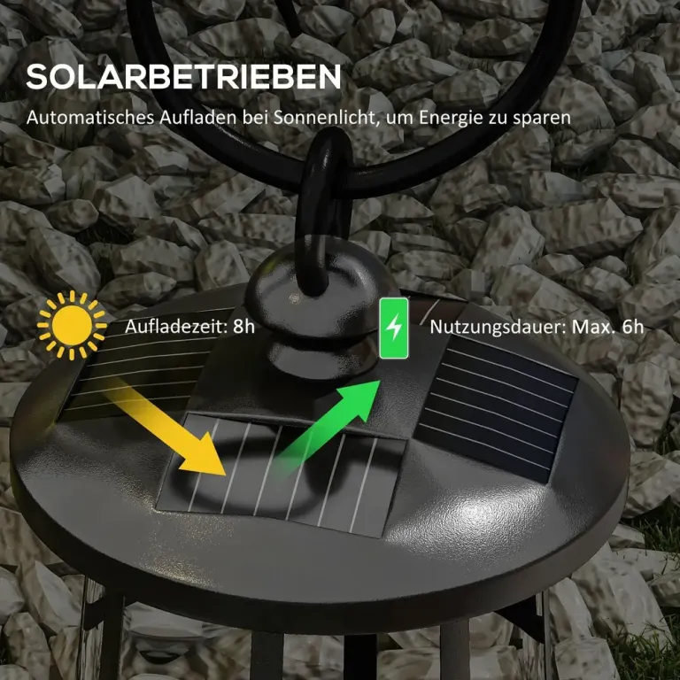 Trädgårdslykta Gatulykta Svart av Plast Solar LED 122 Cm