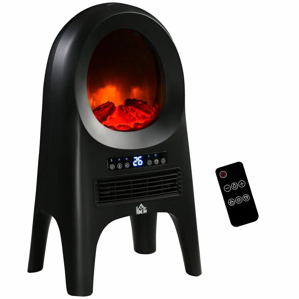 Värmefläkt med LED-Eld Elektrisk 33,7 x 25,5 x 60,4 Cm