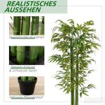Konstgjord Växt Bambuträd Grön av Plast och Tyg för Inomhusbruk Dekorativt Träd med Plantering Naturlig Look 180 cm