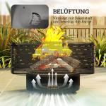 Eldskål Eldstad med Grillgaller Kolgrå av Rostfritt Stål för Trädgård och Camping 3-i-1 Eldkorg med Gnistskydd Ø 60 x 39 cm