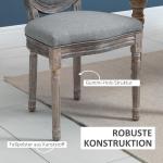Matsalsstolar 2-Pack Stoppade Stolar med Andningsbart Linneöverdrag Retrostil Gummiträ för Vardagsrum Grå 50 X 54,5 X 97 Cm