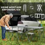 Campingbord Picknickbord Grå av Aluminium för Trädgård och Picknick Hopfällbart Bordsset med 6 Stolar Väderbeständigt
