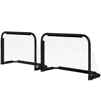 Fotbollsmål Träningsmål Svart av Metall 90 x 36 x 60 cm