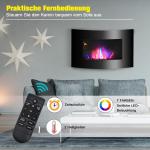 Elspis Elektrisk Kamin Svart Rostfritt Stål 2 Effektnivåer 900/1800 W med LED Effekt 65 X 11,4 X 52 Cm