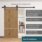 Skjutdörrsbeslag Dörrskena Mörkbrun av Kolstål för Skjutdörrar Komplett Set med Skenor och Rullar 183 cm