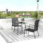 Trädgårdsbord Campingbord Hopfällbart Grå av Stål för Trädgård och Terrass Väderbeständigt Bord för 4 Personer 80 x 80 x 74 cm