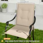 Stolsdynor Sittdynor Set med 4 Beige av Tyg för Trädgårdsmöbler och Matstolar Dyna med Knytband 108 x 50 x 5 cm