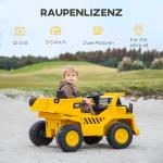 Elektrisk Barngrävmaskin, Caterpillar Dumper, med Fjärrkontroll, 3–6 År, Gul, 3–5 km/h