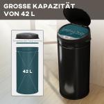 Sensor Papperskorg med Mjukstängning, Beröringsfri i Rostfritt Stål 42 L