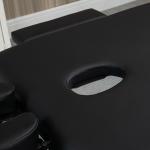 Hopfällbar Massagebänk 2-Zon, Professionell Behandlingsbänk med Justerbar Höjd, Portabel Bänk för Spa och Salong, Svart, 130 kg