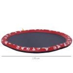 Hundpool Plaskdamm Röd av PVC för Hundar Ø 170 cm Vattenmatta och Badpool Halkfri för Trädgård och Camping