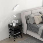 Rullvagn med 3 Korgar för Förvaring och Transport i Kök och Badrum Ergonomisk och Stabil Svart Stål 40,8 x 33,5 x 60,5 cm