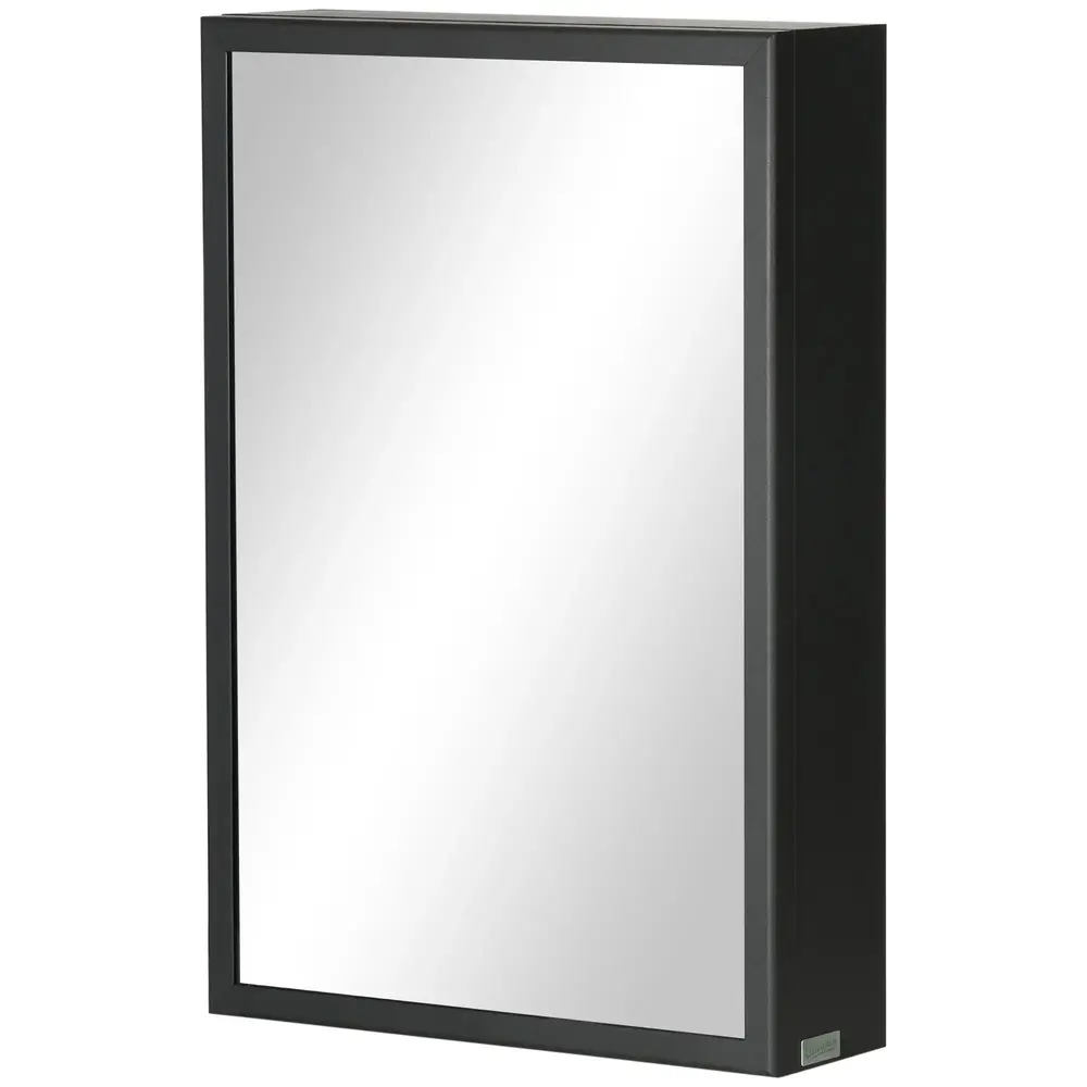 Kleankin Spegelskåp Badrumsskåp Svart av 40 x 12 x 60 Cm