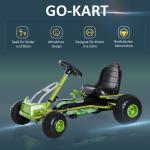 Trampbil och Gokart för Barn Robust Pedalbil med Justerbart Säte och Handbroms för Barn från 3 År Grön