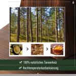 Cascade Fontän Träfat med Vattenpump Inomhusfontän Granträ och Förkolnat Trä för Trädgård och Terrass 60 X 60 X 78 Cm