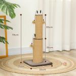 Skrapstolpe Klösmöbel Brun av Jute och Plysch för Katter 2-i-1 Liten Klösmöbel med Fjäder 78 cm