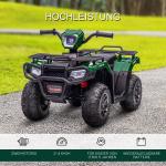 Elektrisk Fyrhjuling för Barn, Tuff ATV med LED-Ljus och Musik, Rolig Körupplevelse för Små Äventyrare, Svart/Grön, 88 x 45 x 50 cm