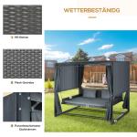 Hammock med Pergola-Tak, Väderbeständig Trädgårdsgunga med Dynor, Lyxig Hängsoffa för Avkoppling i Trädgården, Mörkgrå, 235 x 180 x 210 cm