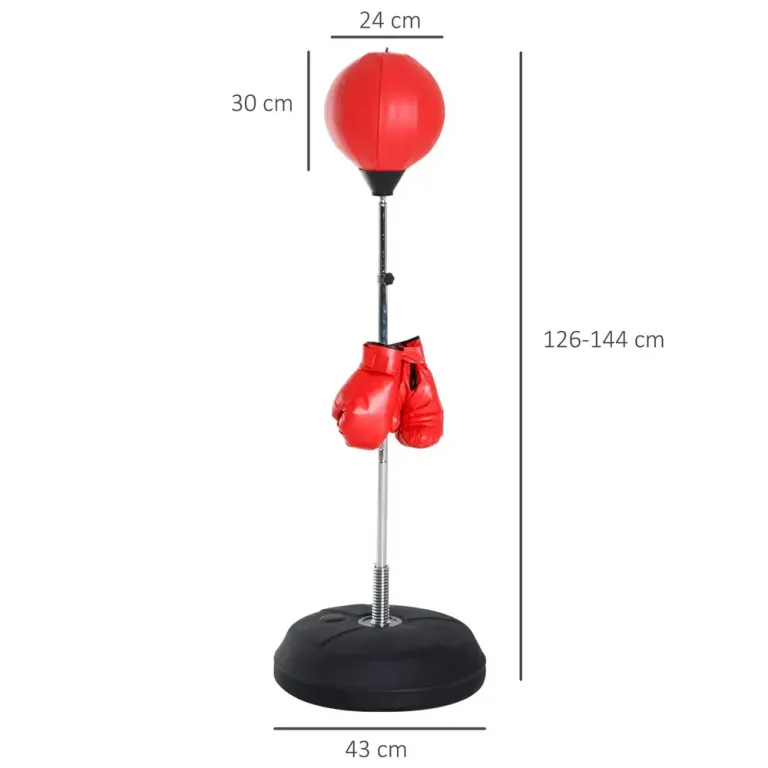 Boxningsset med Stansboll Höjdjusterbar 126–144 cm
