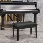 Pianobänk Pianopall Svart av Trä och Konstläder för Musiker och Skola Höjdjusterbar med Förvaringsutrymme Bekväm Sittdyna 75 x 35 x 49 cm