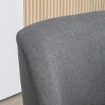 Fåtölj Relaxstol Mörkgrå av Linnelook och Trä för Vardagsrum Klädd Stol med Armstöd Bekväm Design